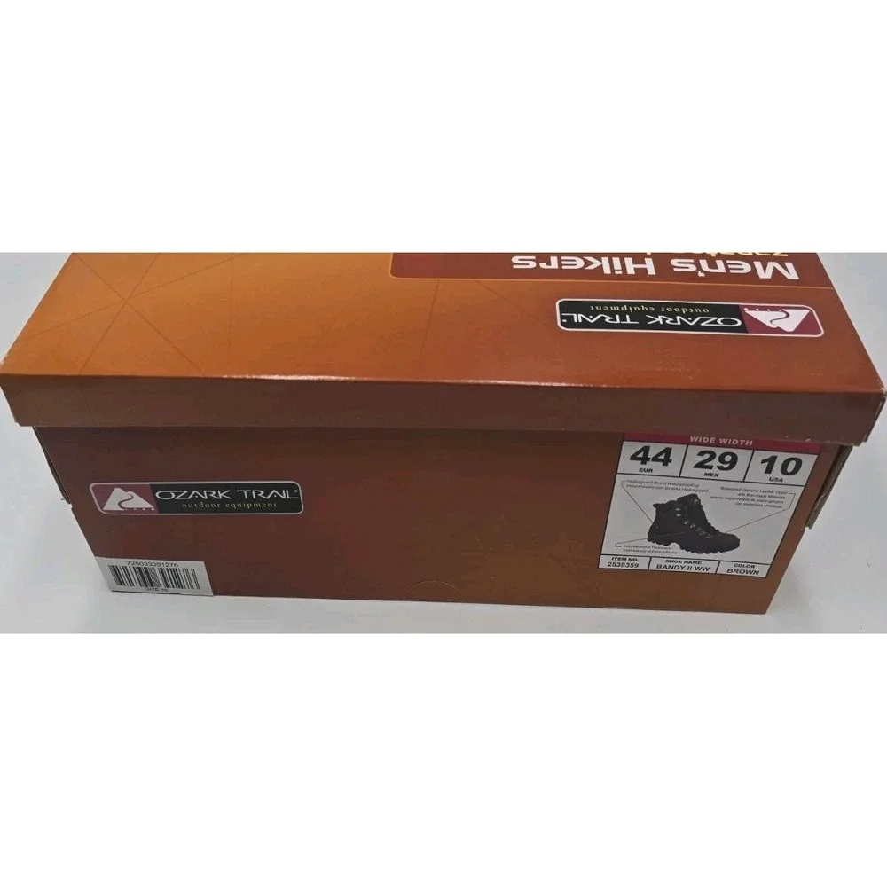 Mens Brown Leather Sneakers Size 10 W Ozark Trail Hiking Shoes NEW